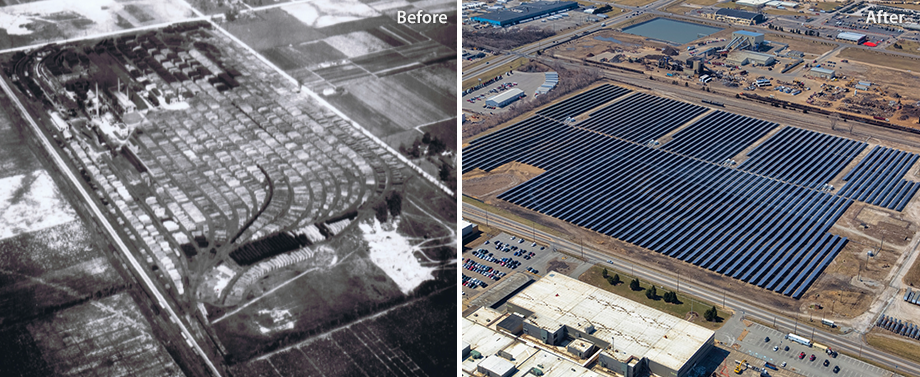 Maywood Solar Farm Project: Before and After the Completion of the Reilly Tar & Chemical Site Solar Farm